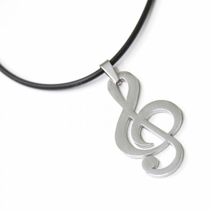 Colgante Clave de Sol Inox  grande