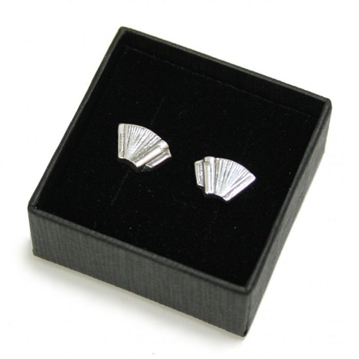 Mini pendientes acordeón plata
