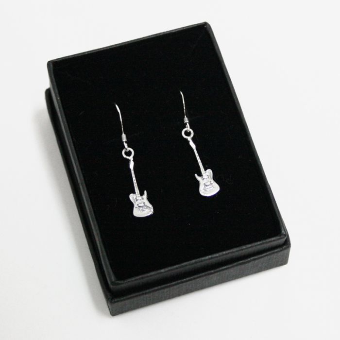 Pendientes guitarra eléctrica plata