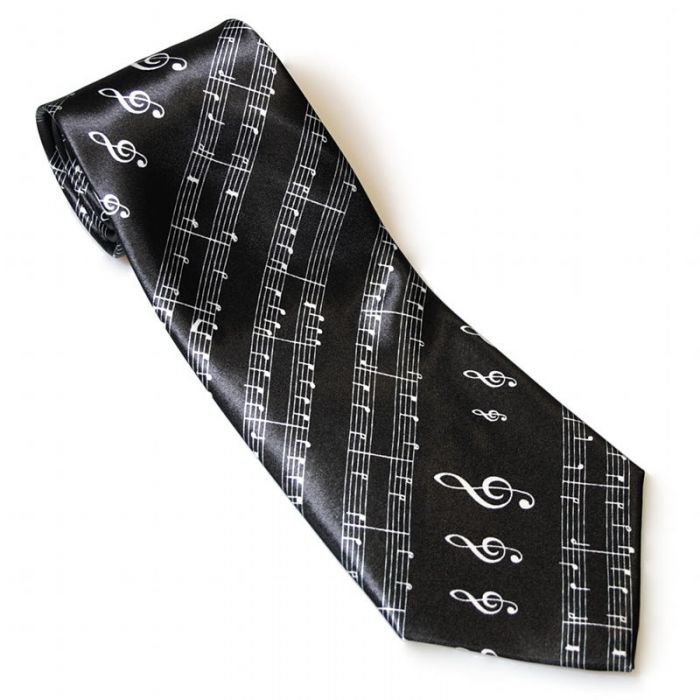 Corbata clave de sol negra