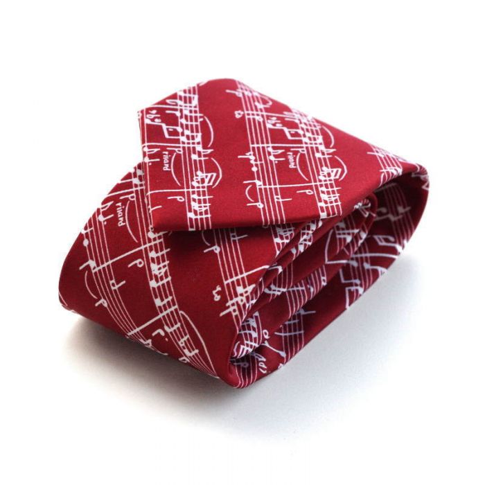 Corbata partitura burdeos