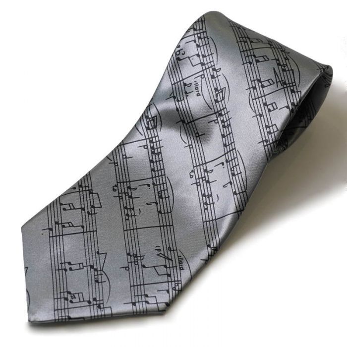 Corbata partitura gris