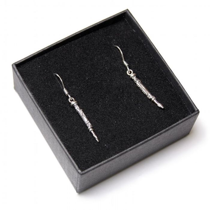 Pendientes flauta plata