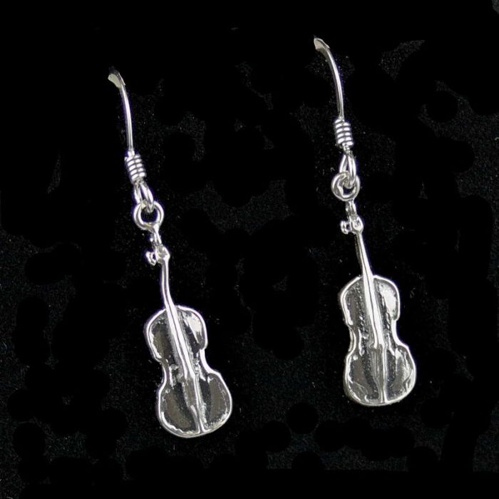 Pendientes violonchelo plata
