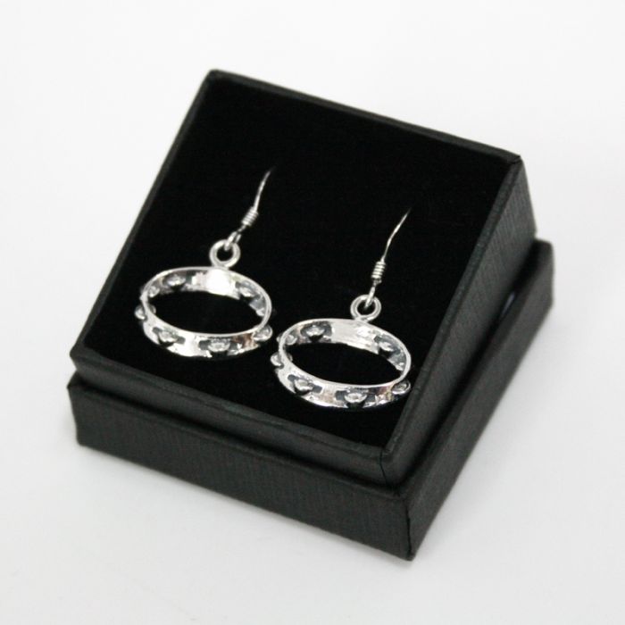 Pendientes pandereta plata