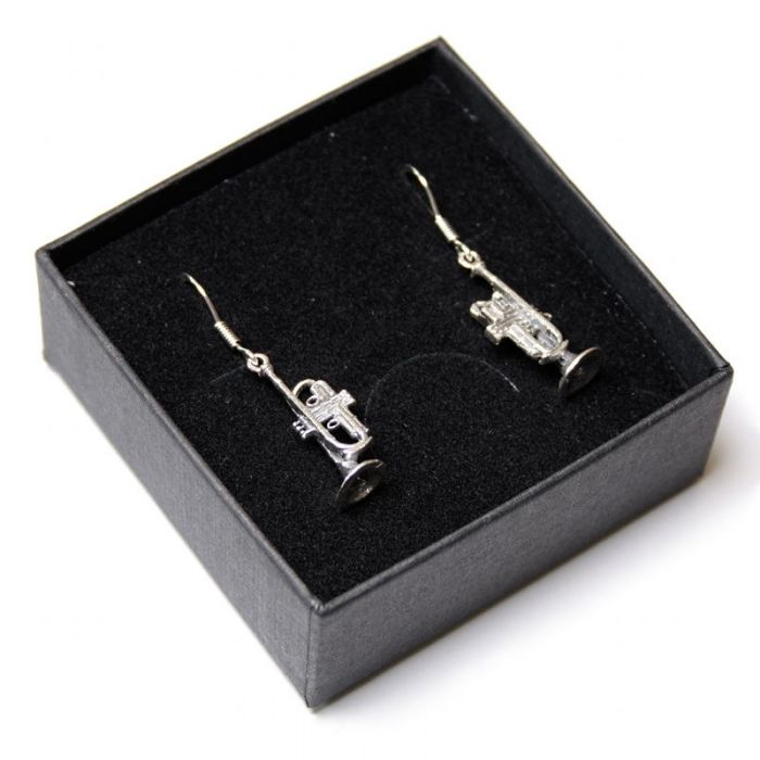 Pendientes trompeta plata