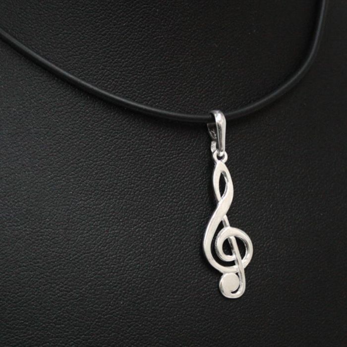 Colgante clave de sol plata
