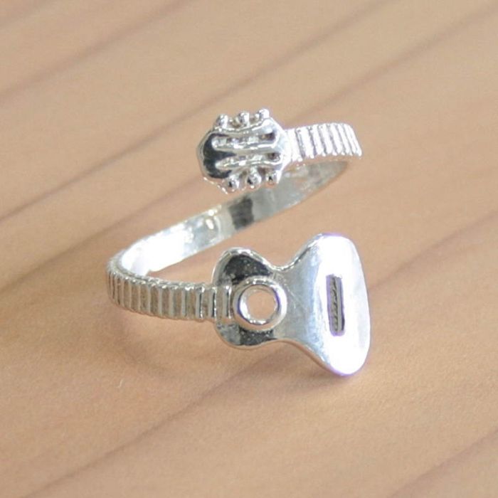 Anillo ajustable guitarra clásica plata