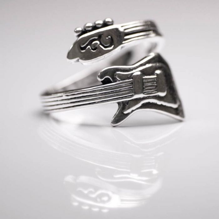 Anillo ajustable guitarra eléctrica plata