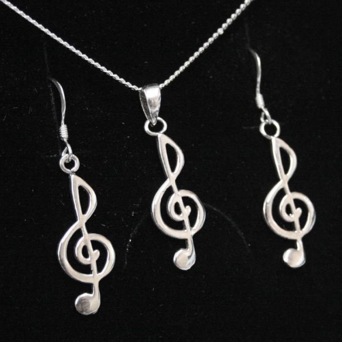 Conjunto Claves de sol plata