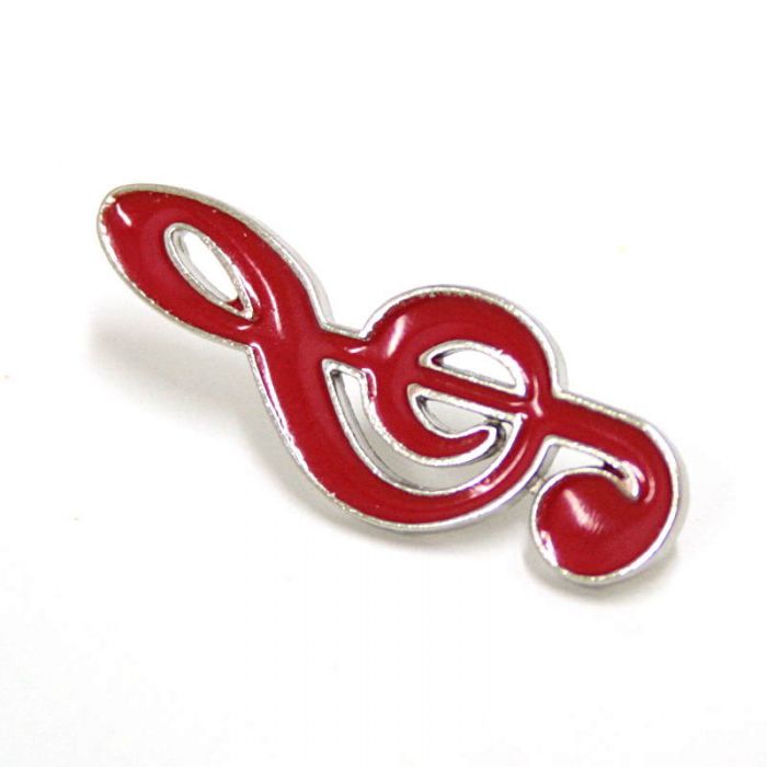 Pin clave de sol roja