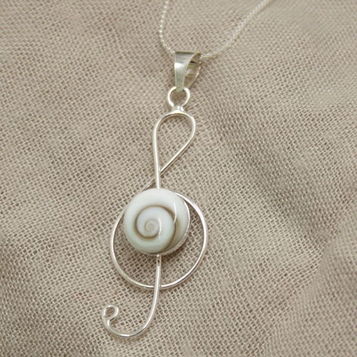 Colgante clave de sol Shiva plata