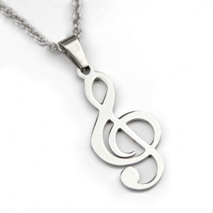 Colgante Clave de Sol Inox  mediano
