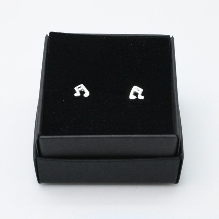 Mini Pendientes semicorcheas plata