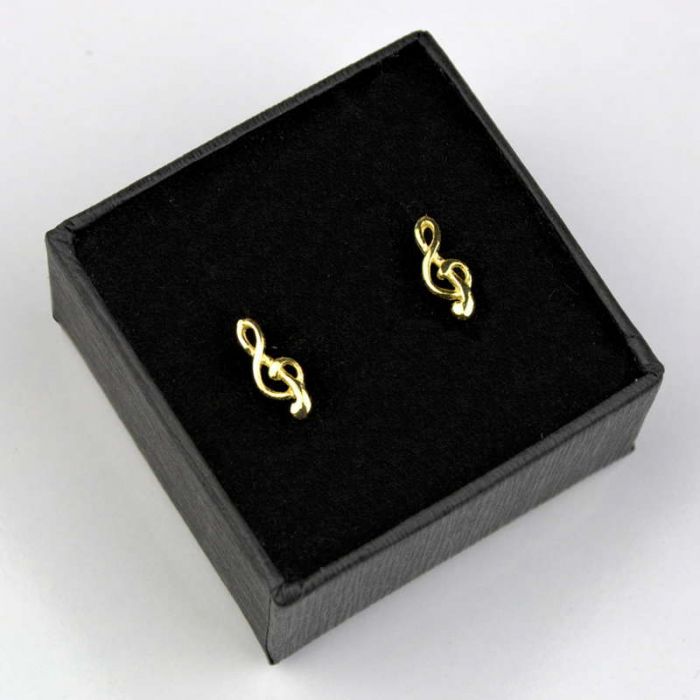 Mini Pendientes clave de sol baño de oro