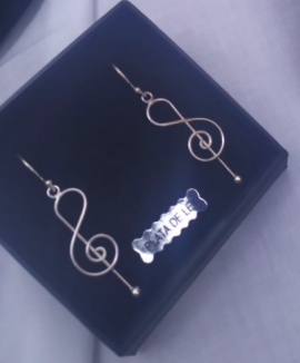 Pendientes Clave de Sol gancho Plata