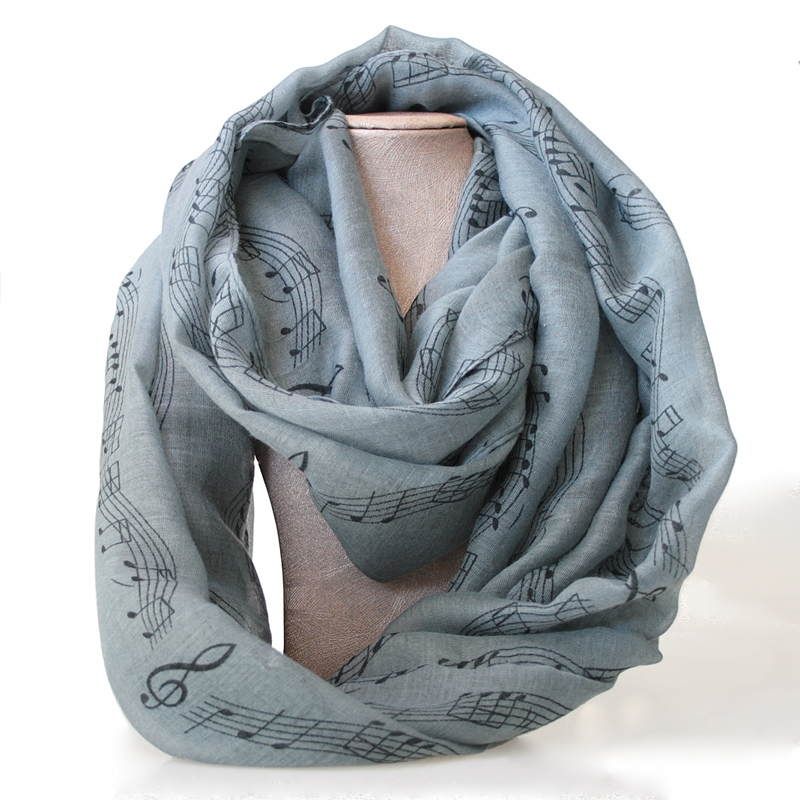 Pañuelo notas gris