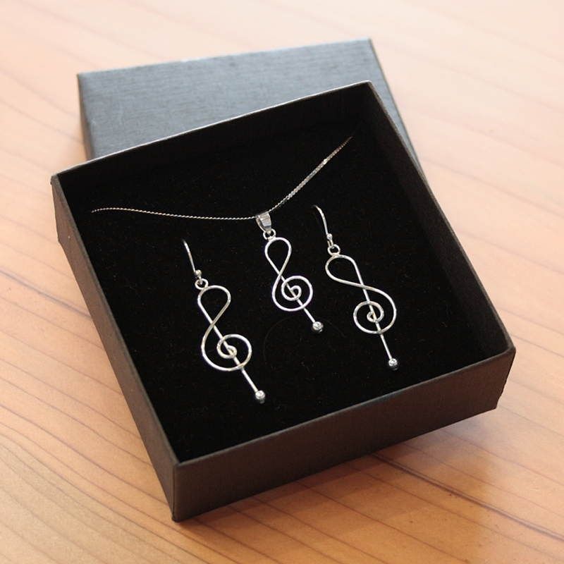 Conjunto plata claves de sol