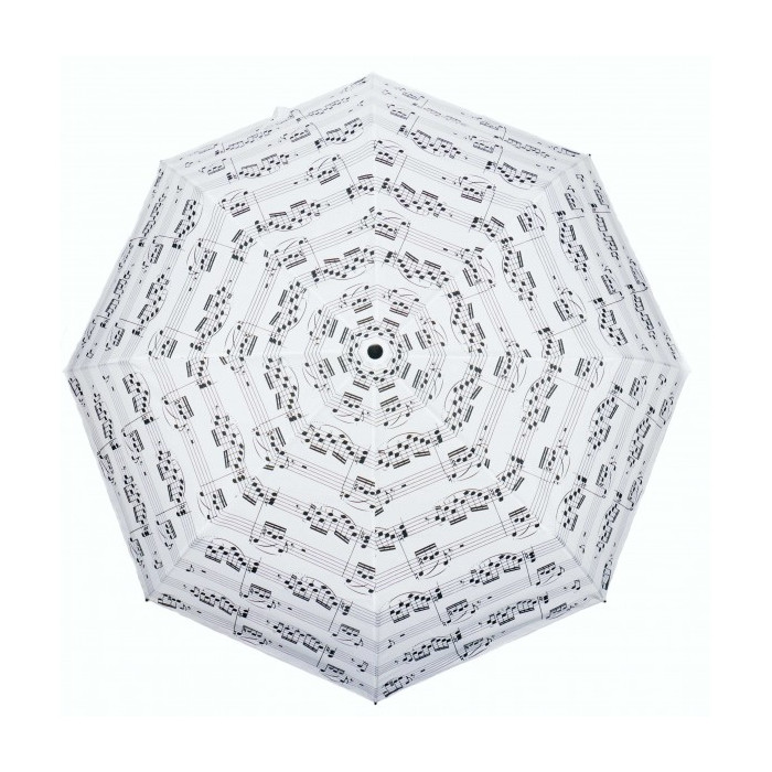 Paraguas Plegable Pentagramas Blanco