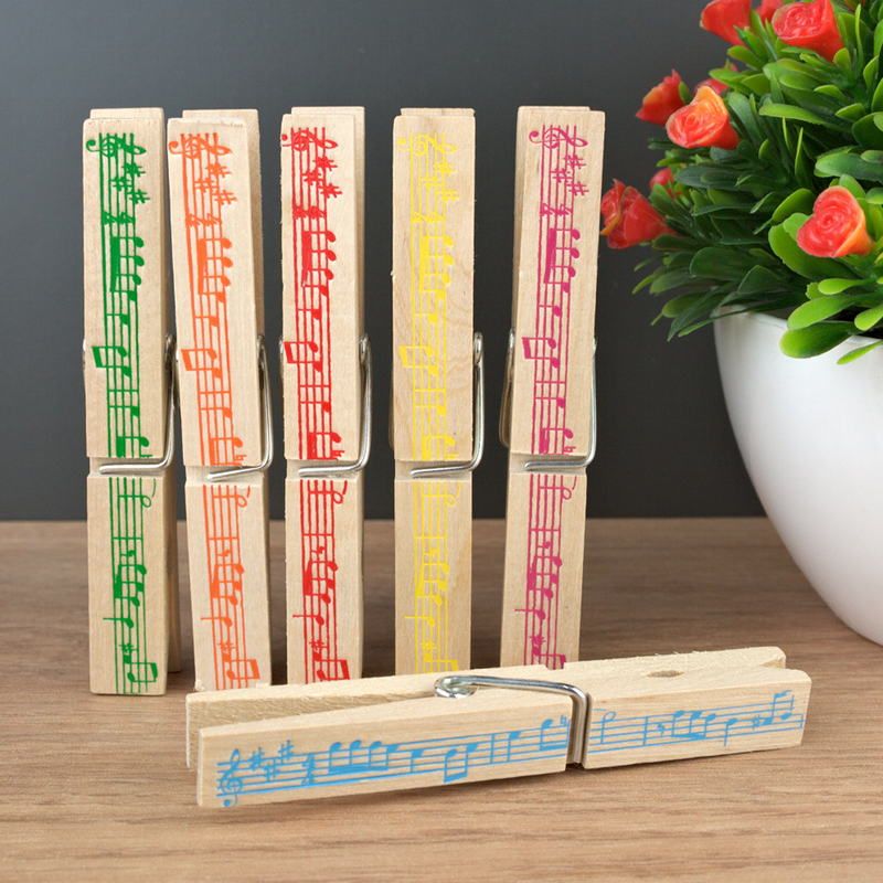 Pack 6 pinzas musicales (colores surtidos)