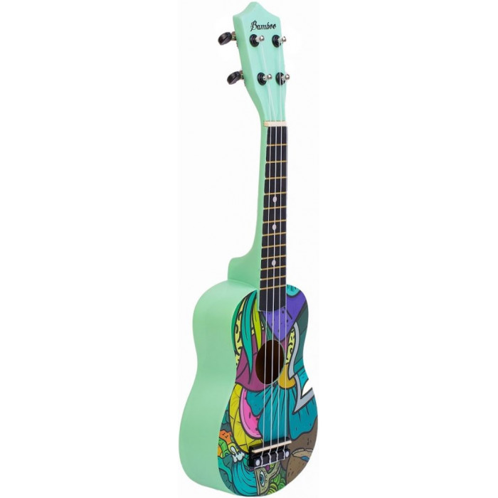 Ukelele Soprano Bamboo green jungle