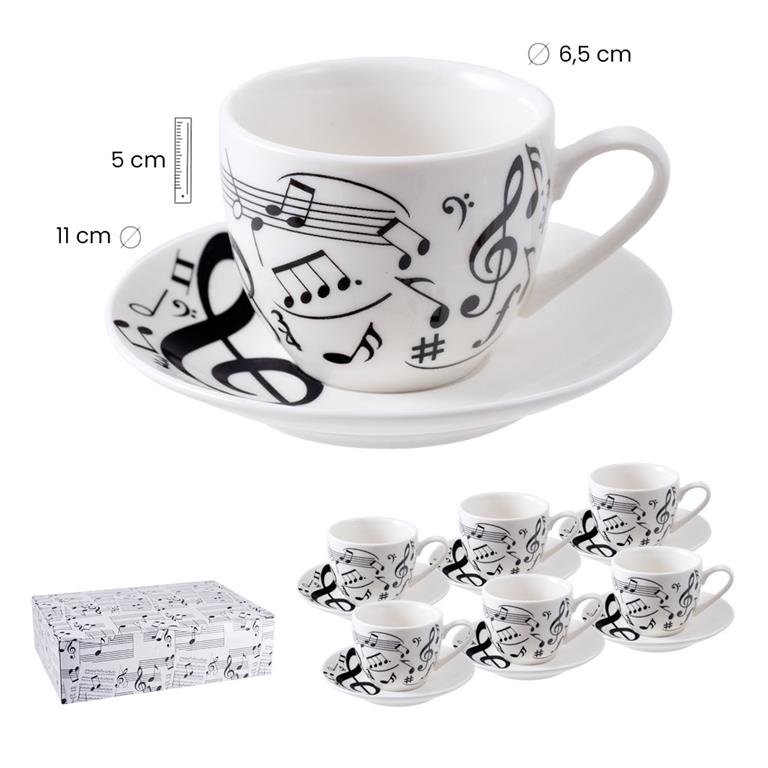 Set 6 tazas con plato 100ml