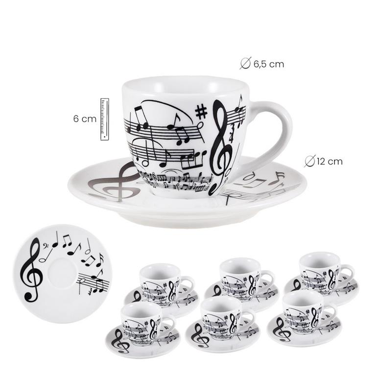 Set 6 tazas pequeñas con plato