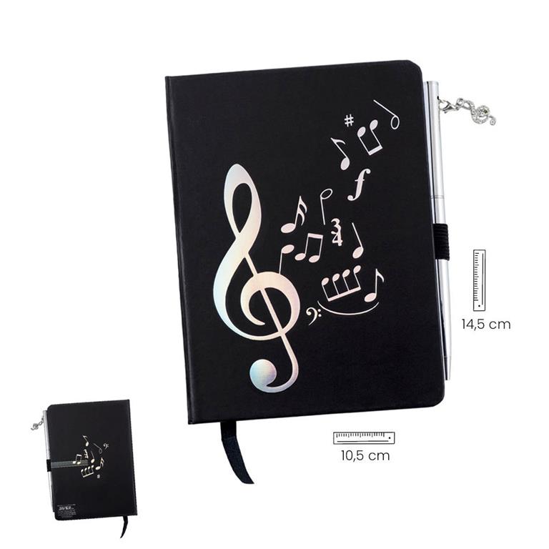 Agenda negra/plata con boli