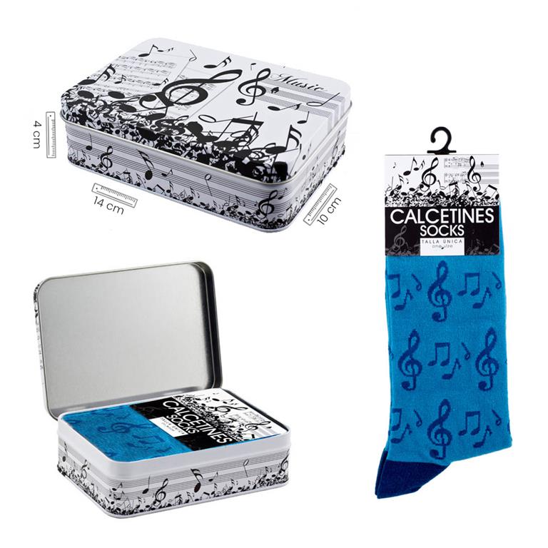 Calcetines notas azul