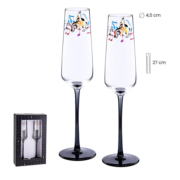 Set 2 copas cava notas color